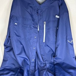 Real Tree Fishing Mens 2X Blue Vented Long Sleeve Button Front Fishing Shirt
